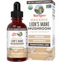 MaryRuth Organics Lions Mane Mushroom Supplemento, Fino a 1 mese di fornitura, Nootropic USDA Organic Lions Mane Extract Nervine Herbal Liquid Drops, Brain Health Non-GMO Vegan Alcohol Free Tincture, 1 Fl Oz