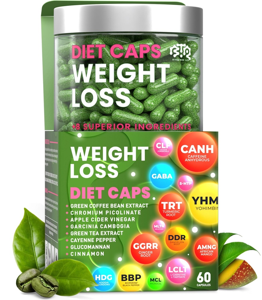 Perdita di peso pillole di dieta, naturale Appetite Suppressant, giorno e notte bruciatore grasso per le donne e gli uomini con sidro di mela, Estratto di chicco di caffè verde, Metabolismo Booster supplemento - 60 pillole