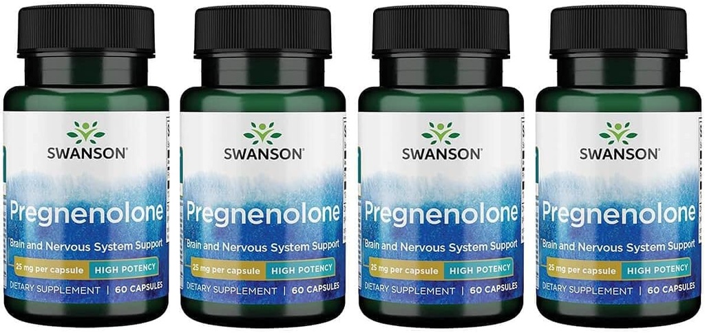 Swanson High Potency Pregnenolone 25 Milligramme 60 Kapseln (4 Packung)
