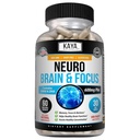 Kaya Naturals - Neuro Gehirn für Gedächtnis & Fokus - Nootropic Energy Capsule - Nootropic Brain Support Supplement - Fokus & Konzentration & Lerngenauigkeit - Kognitive Funktion - 60 Zähler