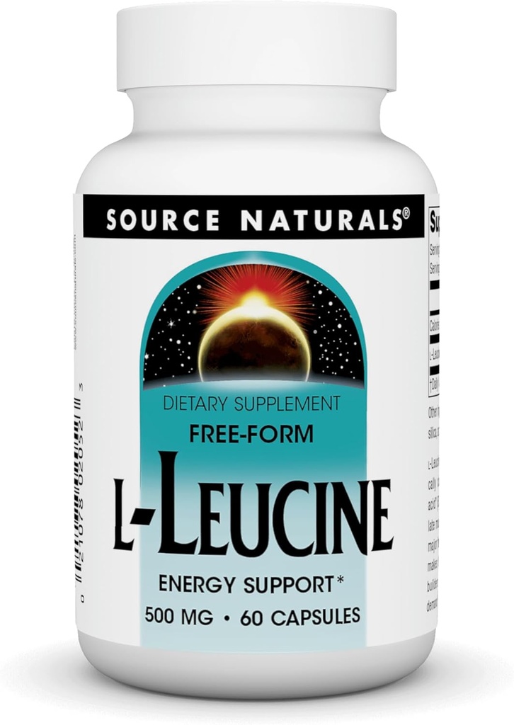 Source Naturals L-Leucine Un supplément d'acide amino essentiel de forme libre pour le soutien énergétique - 60 capsules