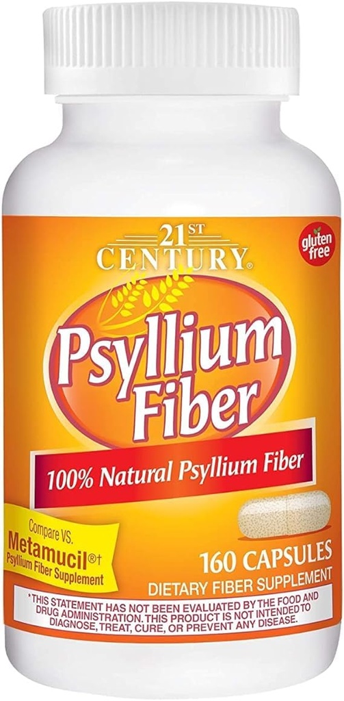 21 ° secolo, fibra di Psyllium, 160 capsule - 2pc