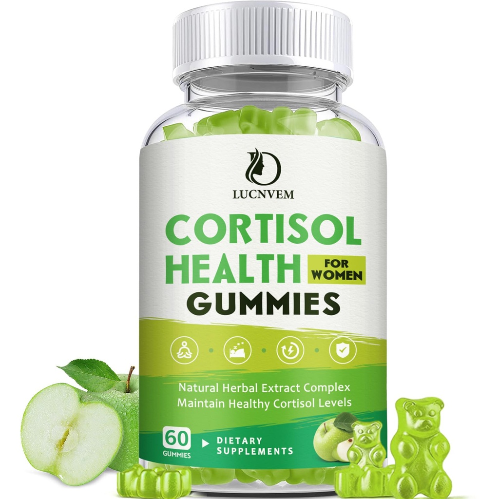 Cortisol Detox für Frauen Gummie, Cortisol Reducer Detox Manager, Magnesium Ashwagandha Rhodiola Rosea Kräuter-Komplex für Mood/Focus & Sleep, Pflege gesunde Cortisol Levels - 30 Tage Vegan Versorgung