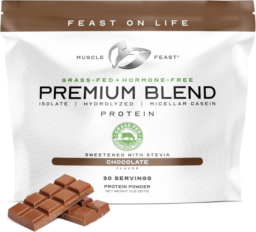 Festa del muscolo Miscela Premium Tutta l'ormone naturale Polvere di proteine del siero dell'erba, cioccolato, 2lb