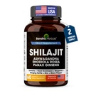 SANDHUHERBALS Shilajit-Kapseln für Männer und Frauen | Reine Himalaya-Mischung mit Ashwagandha | Hochpotenz und Energieergänzung | 2 Monate Versorgung | für zusätzliche Kraft und Ausdauer | Kombinieren Sie mit Seemoos