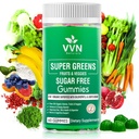Frutti organici reali senza zucchero, super verdi e verdure | 35+ Verdi nutrienti e sani, frutta e verdura per una migliore immunità, salute della pelle & energia Boost|60 Vegan Gummies
