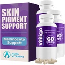 Vitiligo capsule 60 conte | 1 mese | Migliorare il supporto della pigmentazione della pelle e ridurre i punti bianchi | supplemento di vitiligine efficace | Soluzione naturale per le macchie bianche sulla pelle. (3)