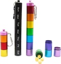 2 Organizzatore di viaggio del metallo PCS Large - Rainbow Weekly Pill Case +7 Day Pill Organizer-Waterproof Pill Box Container - Compact e Durable Medicine Organizer