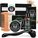 MALE GOD Bart Growth Kit, Bart Kit W/Beard Growth Oil, Bart Balm, Bart Comb, Massager für Spot/Patchy Bart, Weihnachtsgeschenke für Herren Ihm Freund Husband