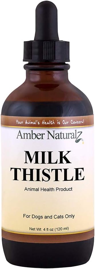 AMBER NATURALZ Milchdistel Kräuterergänzung für Hunde und Katzen | Unterstützt normale Leberfunktion und Entgiftung | Natürliche Hilfe für Leberunterstützung und Hautgesundheit