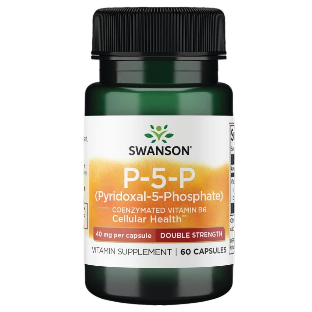 Swanson P-5-P (Pyridoxal-5-Phosphate) Coenzymiertes Vitamin B-6 40 Milligramme 60 Kapseln