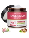 Crema di Magnesio Topico Naturale per il Sonno, Lozione di Magnesio di Notte per il Dolore e Crampe di Gamba,Rilassamento Muscolo,Calmo, Idratazione profonda per la cura della pelle.(Rose-1)