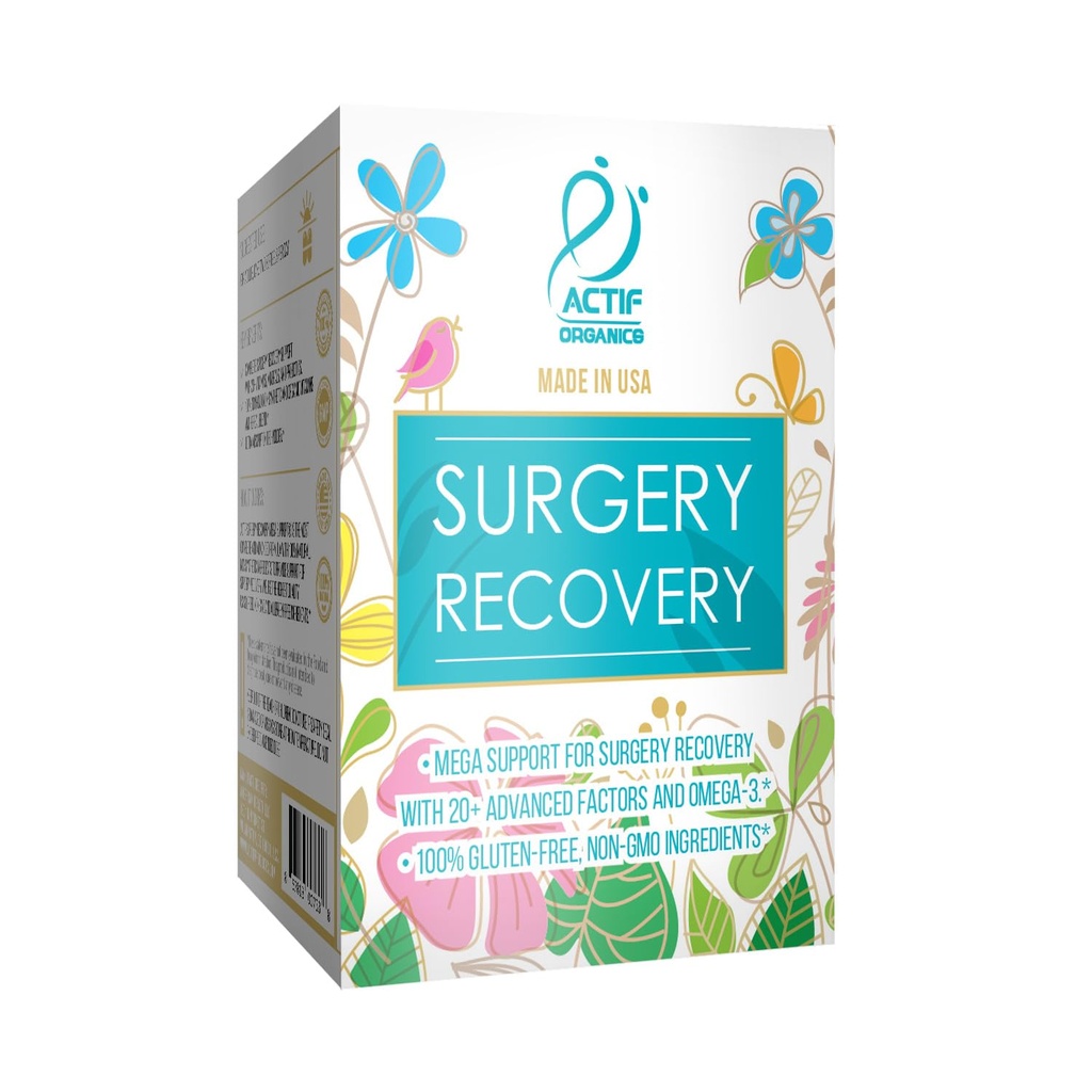 ACTIF Surgery Recovery Supplement with 20+ Advanced Factors and Omega-3 – Non GMO, Made in USA, 90 Count Double Chlorella Factor + Zinc