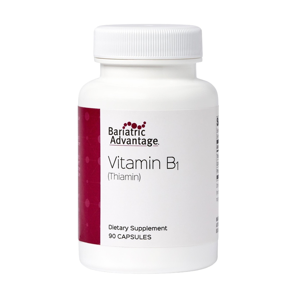 Bariatric Advantage Vitamin B1 Thiamin - 100 mg Thiamin Mononitrate - Easy Digest - Entwickelt für Bariatric Patienten - Unterstützt Energieproduktion* - 90 Zähler