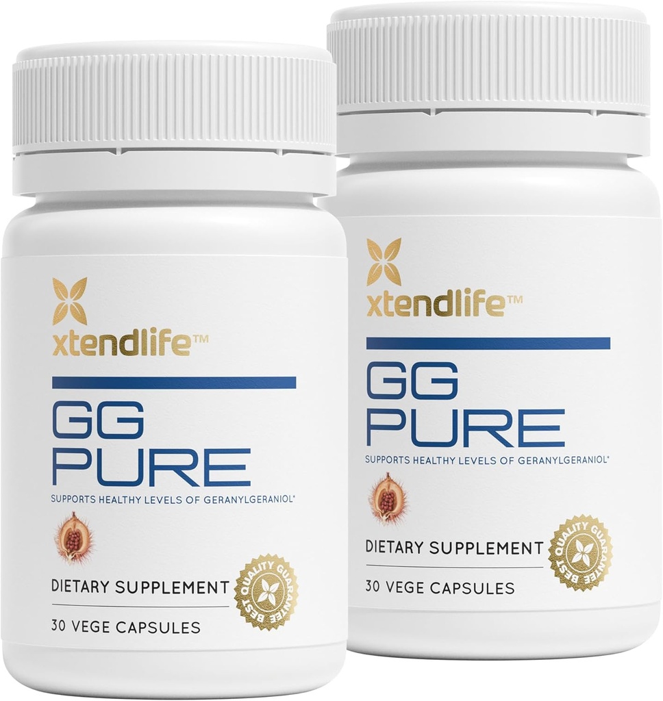 Xtendlife GG Pure Geranylgeraniol für CoQ10, Knochen, Muskel- und Herzunterstützung - 150mg GG Gold von Annatto Seeds - Ideal für Statin Anwender - 2 Month Supply (Pack von 2)