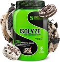 Specie Nutrition Isolyze Whey Protein Powder, 100% Whey Isolate for Muscle Building, 27.5g Protein Per Scoop, No Sugar & Low Fat (Cookies & Cream, 22 Servings)