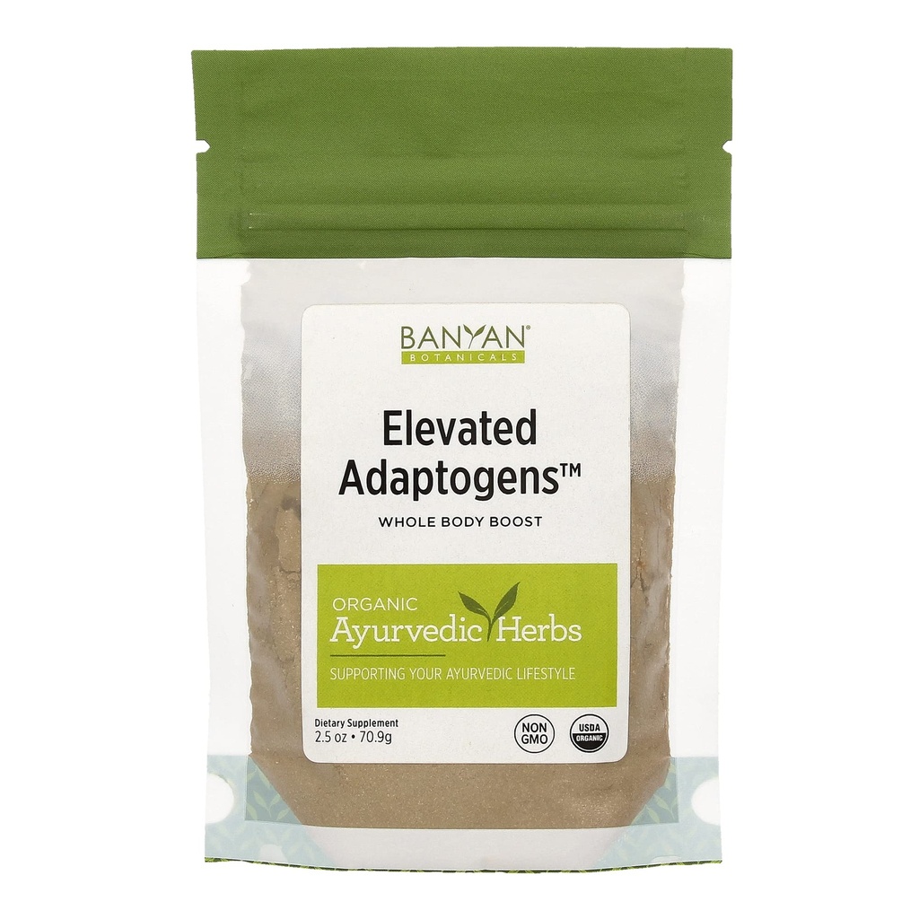 Botanical Banyan Elevated Adaptogens – Polvere Superfood Organica con Moringa, Ashwagandha & Tulsi – Miscela Superfood senza caffeina per Herbal Stress Relief* – 2.5oz – Non OGM Sostenibilmente Sorgente Vegan