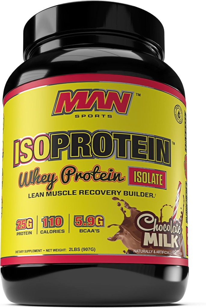 MAN Sports ISO-Proteina 100% Polvere isolata di proteine del siero puro, Latte di cioccolato, 2 sterline
