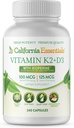 Vitamina K2 + VIT D3 5000 IU con BioPerine per Assorbimento Massimo - Cuore, Bone, Integratore di Supporto Immune - Non OGM, Latticini/Soia/Gluten-Free - 240 Capsule vegetali