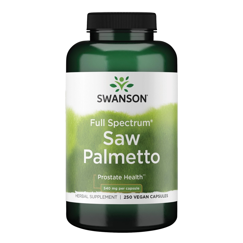 Swanson Saw Palmetto - Kräuter-Ergänzung Förderung männlicher Prostata-Gesundheitsunterstützung - Natural Hair Supplement & Urinary Health Support (540 mg 250 Kapseln)