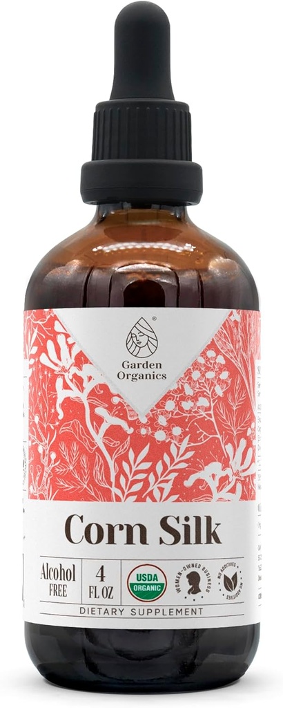 Estratto di seta di mais USDA Organic Alcohol-Free | Integratore alimentare, Tintura ad alta potenza | Seta di mais biologica certificata naturale (Zea Mays) Seta secca 4 oz