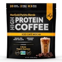 MariGold High Protein Coffee - Iced Café Mocha, 20g Gras Fed Whey Protein Isolate, Energy & Workout Boost, 2 Schüsse Bio Espresso, Non-GMO, 2 Net Carb, 1 Lb Bag, 15 Servierungen