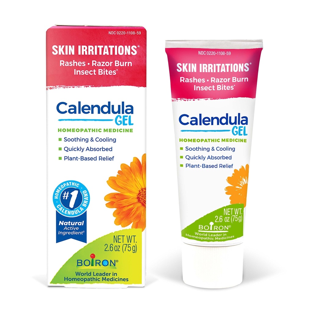 Boiron Calendula Gel Relief von Rashes, Hautreizungen, Razor Burn oder Insektenstiche - Nicht-Greasy und Fragrance-Free - 2.6oz