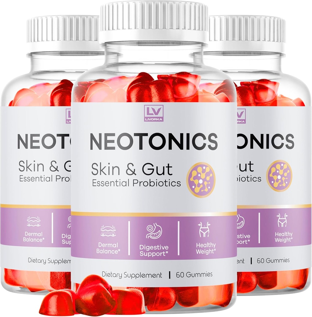 (3 Pack) Neotonici Pelle e Gummie Gut, Neotonici Skin & Gut Essential Probiotics Gummies, Neotonics Skin e Gut Gummies Recensioni, Neotonics Recensioni, Neotonics Gummies, 180 Gummies Per 3 Mesi