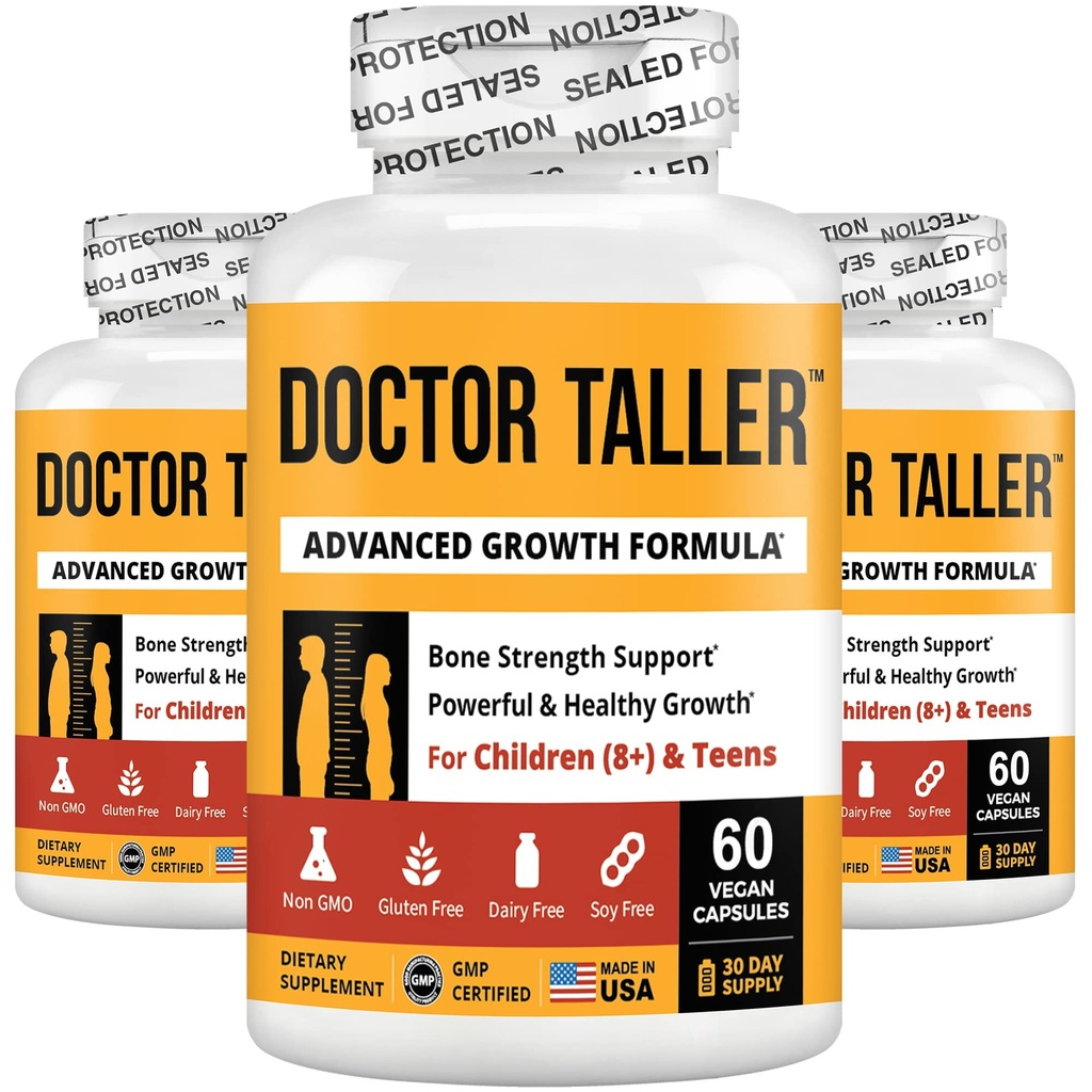 NuBest Doctor Taller - Formule de croissance en hauteur - soutient la croissance en hauteur et l'immunité - Keto avec du calcium, vitamine D3, vitamine K2, acides aminés et herbes pour les enfants (8+) - 3 packs