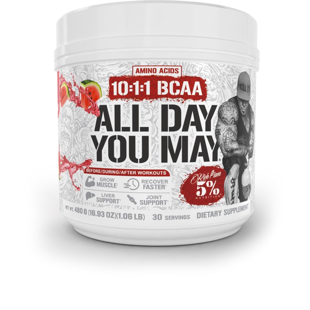 5 % Nutrition Riche Piana AllDayYouMay BCAA Powder.