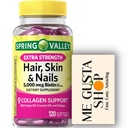 Extra Stärke Haar, Haut und Nägel Nahrungsergänzungsmittel Spring Valley, Biotin, Collagen, Gelatin 120 ct Inklusive Pill Organizer