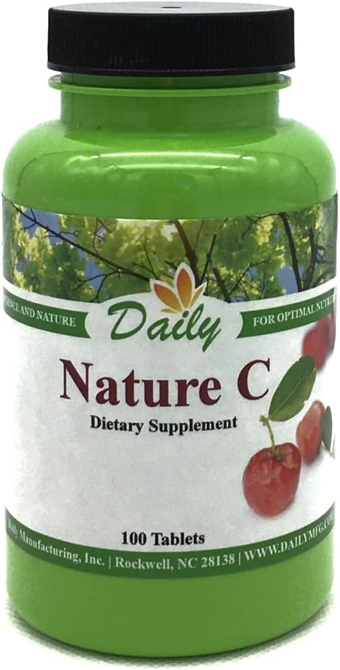 Daily Manufacturing Nature C (Vitamin C da Acerola Cherry) 100 compresse per bottiglia