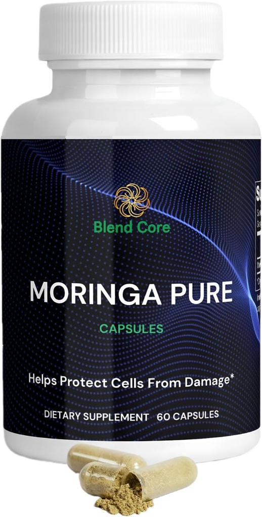 Moringa Antioxidant Kapseln - Natürliche Moringa Oleifera - 800 MG Energie, Stoffwechsel, und Immununterstützung.