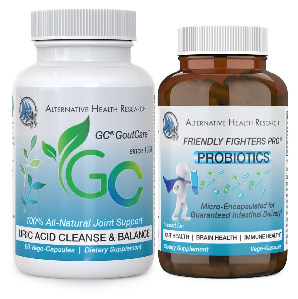 GC® GoutCare und Friendly Fighters® Probiotic: Uric Acid Cleansing Paket mit mikroverkapselten Probiotika