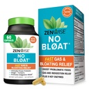 Zenwise Health No Bloat Digestive Enzyme for Gut Health, Gas & Bloating Relief - Multi Enzymes Digestion Supplement mit Probiotics, Ginger, Turmeric Dandelion & Lactase - Men & Women - 60 Count