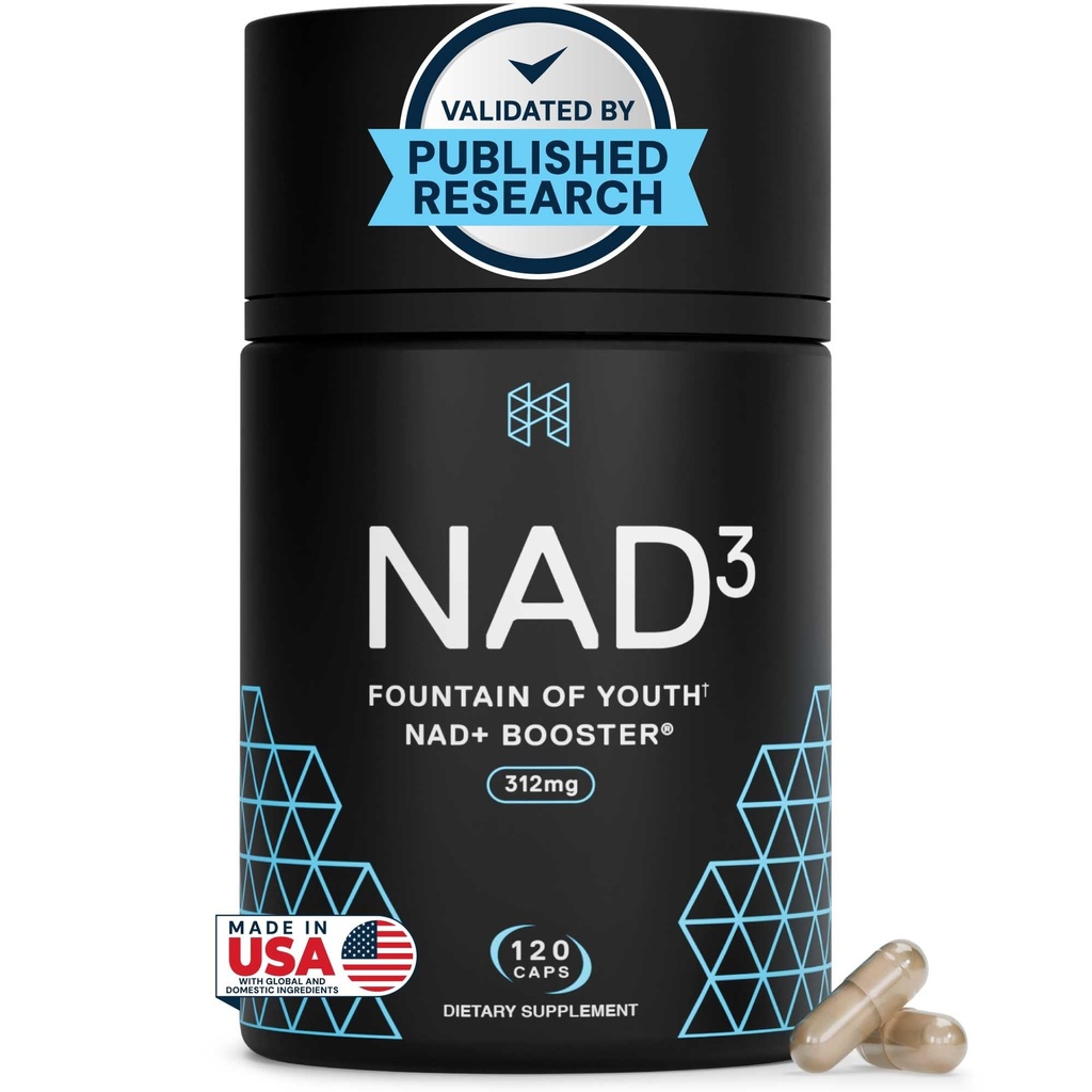 HPN NAD3 Clinical NAD+ Booster, Cellular Health & Natural Energy - Supplément NAD pour le vieillissement en santé, le soutien métabolique, NRF2 & Longevity, Nicotinamide Riboside & NMN Alternative, 120ct, 60 jours d'approvisionnement