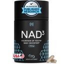 HPN NAD3 Clinical NAD+ Booster, Cellular Health & Natural Energy - Supplément NAD pour le vieillissement en santé, le soutien métabolique, NRF2 & Longevity, Nicotinamide Riboside & NMN Alternative, 120ct, 60 jours d'approvisionnement