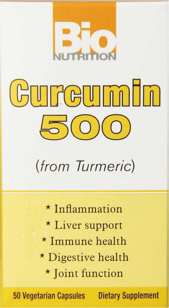 Bio Nutrition Curcummin 500 Vegi-Caps, 50 Compte