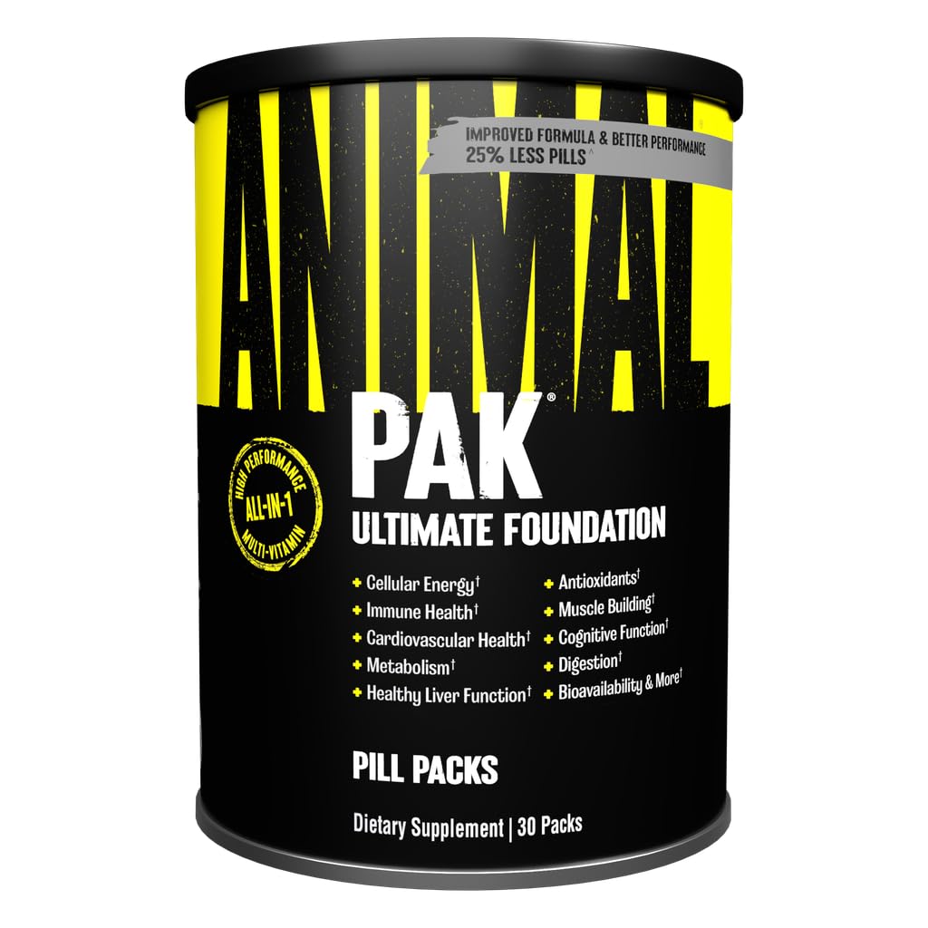 Animal Pak - Multivitamina conveniente per gli uomini e le donne Daily All-in-One Vitamina & Supplement Pack - Zinco, Vitamine C, B, D, Aminoacidi e Supporto Immune - Performance Nutrizione Sportiva - 30 Conte
