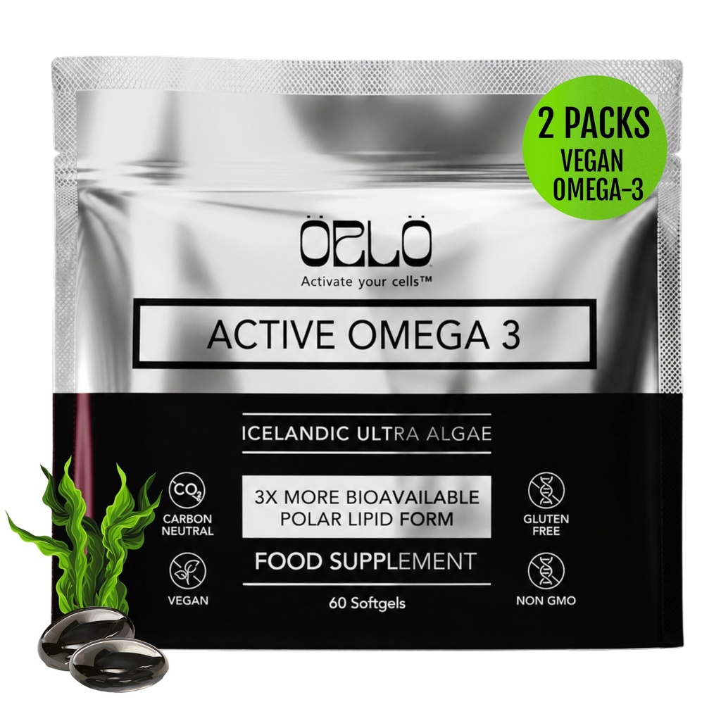 Orlo Omega 3 – Vegan Omega-3 Supplement (EPA & DHA) – Extra Strength Fish Oil & Krill Alternative aus Algae Oil (120 Mini Burpless Softgels)