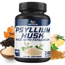 BMVINVOL Psyllium Husk Capsules Supplément de fibre avec Fenugreek, Turmeric, Ginger, Black Pepper - Support Système digestif, Santé intestinale - 240 Compte pour 4 mois d'approvisionnement