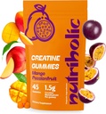 Creatine Monohydrate Gummi für Männer und Frauen - leicht zu digest, Vegan, Glutenfrei, Non-GMO, 1,5g Kreatin pro Gummy - 45ct (45 Count, Mango Passionfruit)