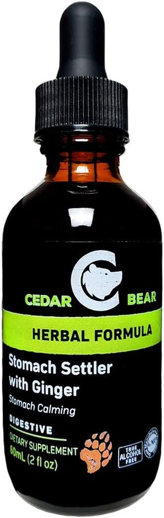 Cedar Bear Stomach Settler avec Ginger un supplément à base de plantes liquides qui aide à calmer un léger upset Stomach 2 Fl Oz