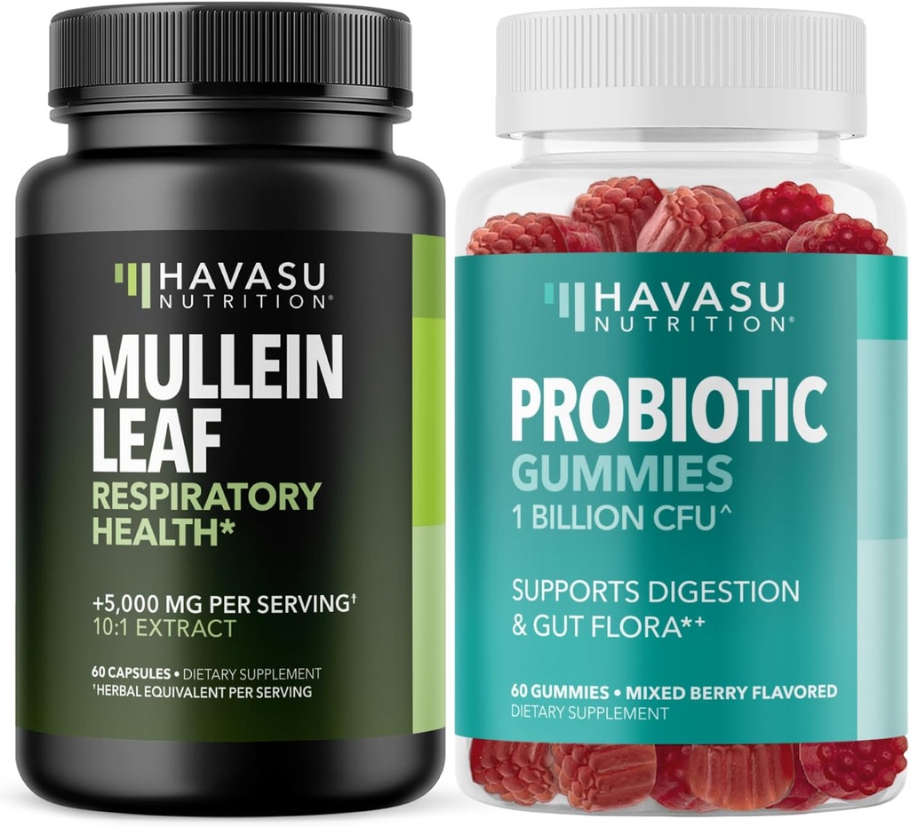 HAVASU NUTRITION Mullein Leaf Capsule + Probiotic Gummies Benessere