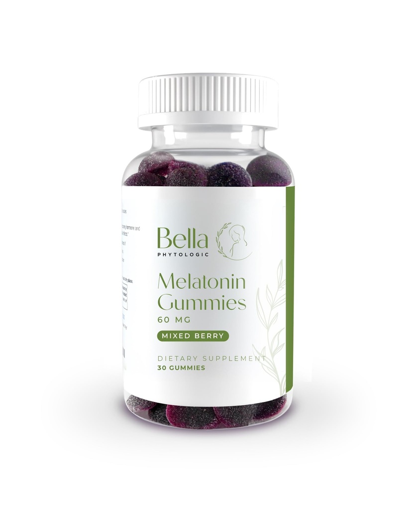 Bella alto dosaggio Melatonin Gummies | 60 mg per servire | Fragola naturale, Elderberry & Blueberry Flavor | Potent Extra Strength High-Dose Formulazione