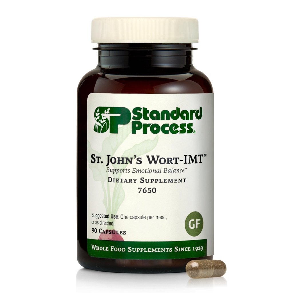 Processus standard St. John's Wort-IMT - Supplément à base de plantes pour soulager le sommeil et le stress - Soutient l'équilibre et la relaxation - Non-Dairy, Non-Soy & Sans gluten - 90 capsules
