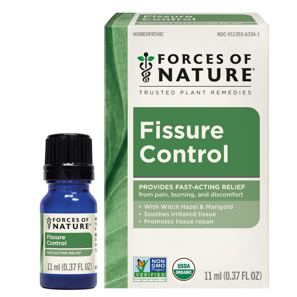 Kräfte der Natur Fissure Control, Organische homöopathische Behandlung mit Hexenhazel für Analfissuren, Hämorrhoid Verwandte Irritation & Discomfort, Schnelle, natürliche topische Relief, 0.37 FL OZ