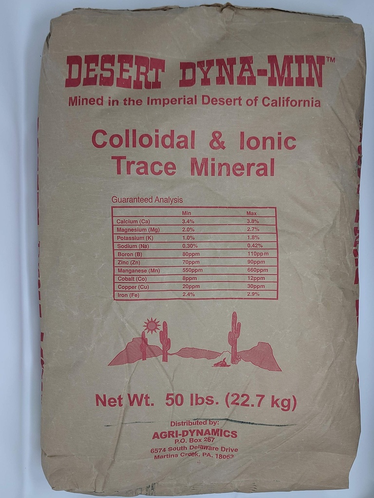 Desert Dyna-Min - Kolloidaler und ionischer Trace Mineral - 50lb Tasche