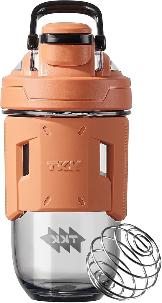 TKK 24oz Protein Shaker Bottiglia con sfera di miscelazione, BPA Free Tritan Plastic, Leak-Proof, One-Touch Lid, Grip antiscivolo, Sport &amp; Fitness Usa
