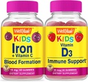 WellYeah Iron + Vitamin C Kids + Vitamin D3 Kids, Gummies Bundle - Great Tasting, Vitamin Supplement, Gluten Free, GMO Free, Chewable Gummy